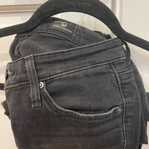 AG Adriano Goldschmied "The Legging Ankle" black distressed jeans